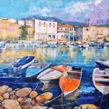 Old Harbour Peinture intitulée "Old Harbour" par Ekaterina Shenayeva, Œuvre d'art originale, Acrylique