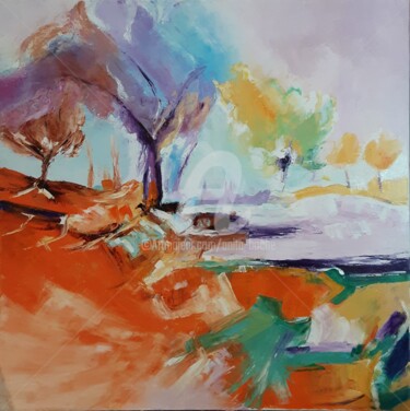 Painting titled "un vent de folie" by Anita Boche, Original Artwork, Oil