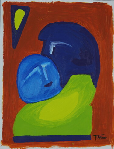 Peinture intitulée "Femme au manteau ve…" par Jeanpierre Allano, Œuvre d'art originale, Acrylique
