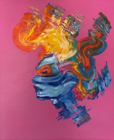 Peinture intitulée "RAZELA.R.T" par F. Spi-K-Tri, Œuvre d'art originale, Huile
