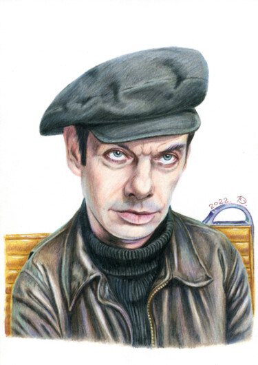 Tekening getiteld "Caricature "Alexey…" door Dmitrii Kastalskii, Origineel Kunstwerk, Conté