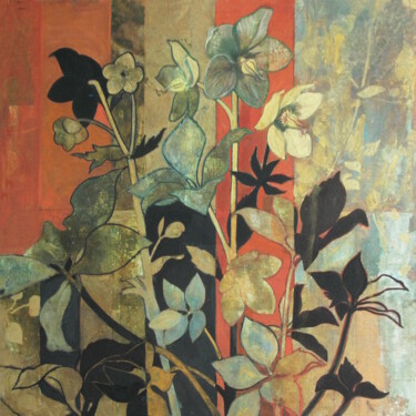 Schilderij getiteld "Hellebore" door Eva Buchmuller, Origineel Kunstwerk, Acryl