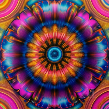Abstract circle AbunDance #1111.Ttda Digitale Kunst getiteld "Abstract circle Abu…" door Davina Dugnas, Origineel Kunstwerk, 2D Digital Work