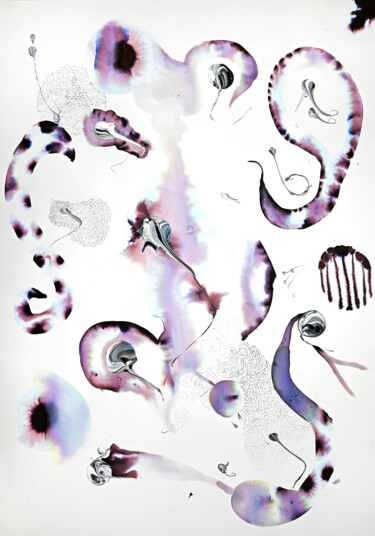 Drawing titled "Liquibash" by Sumit Ratta, Original Artwork, Ink
