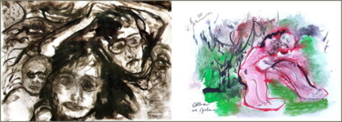 They think of each other with sadness Digital Arts titled "They think of each…" by Dima Dima Vil Ms Wilms (Rok Zivopisec Rock Painter), Original Artwork, Watercol…