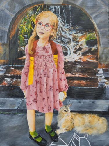 Schilderij getiteld "Friends / Jermuk" door Z S, Origineel Kunstwerk, Olie