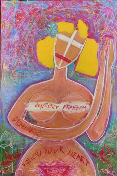 "Woman  portrait flo…" başlıklı Tablo Berez tarafından, Orijinal sanat, Akrilik