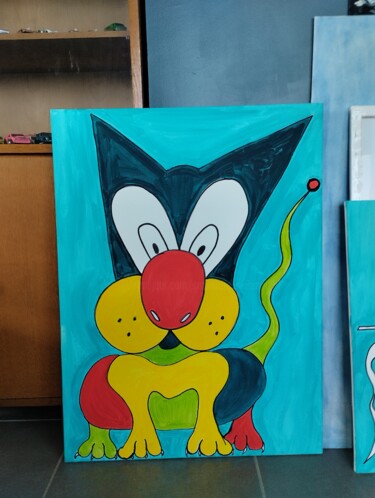 Peinture intitulée "étonnemawoua" par Salvadore C, Œuvre d'art originale, Acrylique Monté sur Châssis en bois