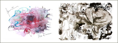 Digital Arts titled "the grandson came t…" by Dima Dima Vil Ms Wilms (Rok Zivopisec Rock Painter), Original Artwork, Waterco…