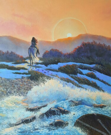 Painting titled "There will be a sto…" by Iryna Makhovska, Original Artwork, Acrylic Mounted on Wood Stretcher frame