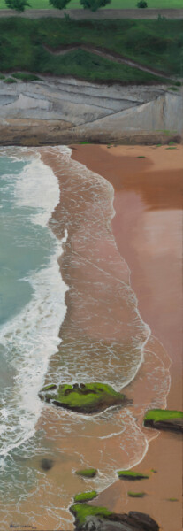 Painting titled "Acantilado de Matal…" by Juan Álvarez Cebrián, Original Artwork, Oil Mounted on Wood Stretcher frame