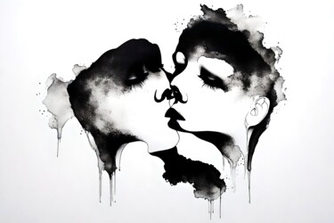 数字艺术 标题为“The Kiss No.1” 由Ninn, 原创艺术品, AI生成的图像