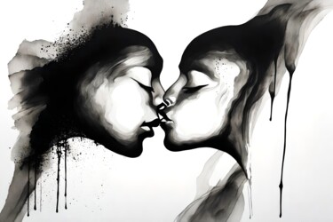 数字艺术 标题为“The Kiss No.6” 由Ninn, 原创艺术品, AI生成的图像