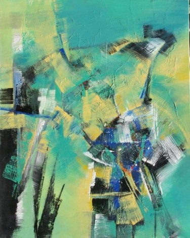Peinture intitulée "... reconstruction.…" par Anne-Frédérique Ferret, Œuvre d'art originale, Huile