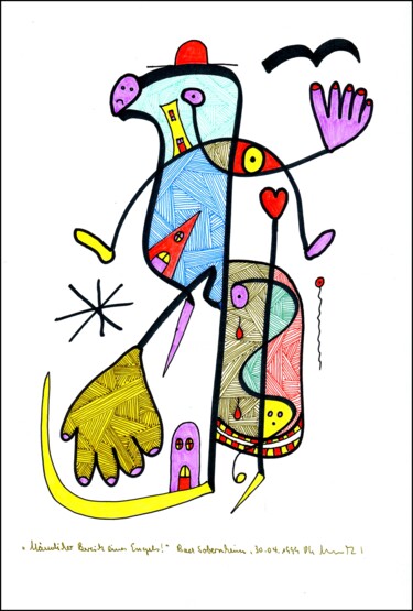 Zeichnungen mit dem Titel ""Männlicher Bereich…" von Gerhard Pollheide, Original-Kunstwerk, Tinte
