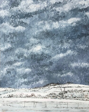 Les piquets sous le ciel de neige