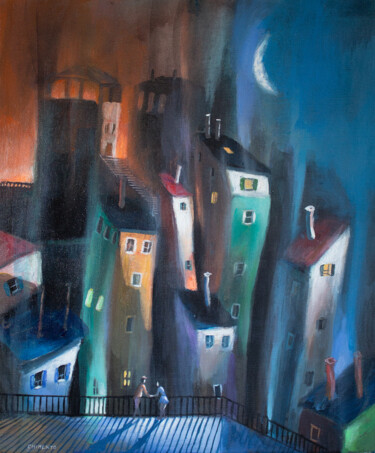 Peinture intitulée "Nous deux, nos cœur…" par Laurent Chimento, Œuvre d'art originale, Huile Monté sur Châssis en bois