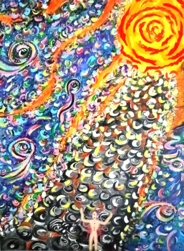Peinture intitulée "Vers la lumière" par Stéphanie Pluquin, Œuvre d'art originale, Acrylique