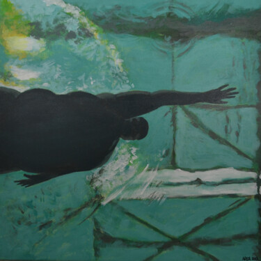 Peinture intitulée "Ondine Propulsion" par Nusch, Œuvre d'art originale, Acrylique Monté sur Châssis en bois