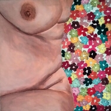 Peinture intitulée "Au printemps de mon…" par Nusch, Œuvre d'art originale, Acrylique Monté sur Châssis en bois