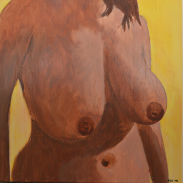Peinture intitulée "Décomplexée et puis…" par Nusch, Œuvre d'art originale, Acrylique Monté sur Châssis en bois