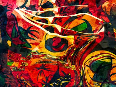 Arts numériques intitulée "Earthquake in jungle" par Zykram, Œuvre d'art originale, Travail numérique 2D