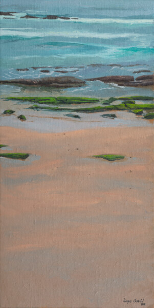 Painting titled "Orilla III" by Juan Álvarez Cebrián, Original Artwork, Oil Mounted on Wood Panel