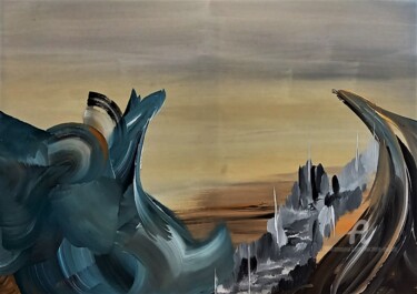 TERRA INCOGNITA Painting titled "TERRA INCOGNITA" by Michele Madeleine Guillot, Original Artwork, Acrylic Mounted on Wood Stretcher frame