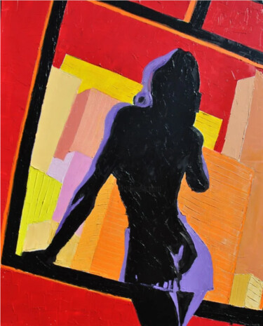 Malerei mit dem Titel "De ma fenêtre" von Sam, Original-Kunstwerk, Öl