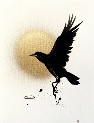 绘画 标题为“Flight 1 (Raven)” 由Oplyart Pavlova, 原创艺术品, 丙烯