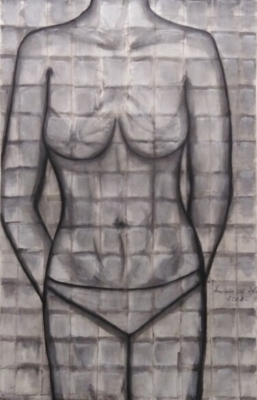 Painting titled "Фигура" by Madina Khamidova, Original Artwork, Watercolor