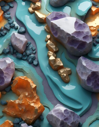 数字艺术 标题为“Turquoise” 由Hazel, 原创艺术品, AI生成的图像
