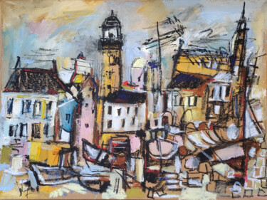 Malerei mit dem Titel "Où habitent les sec…" von Muriel Cayet, Original-Kunstwerk, Gouache