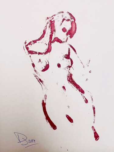 图画 标题为“Nue série 1 #1” 由Julien Danaux (Artdanaux), 原创艺术品, 水彩