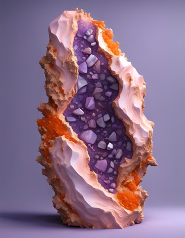 数字艺术 标题为“Amethyst Sculpture…” 由Hazel, 原创艺术品, AI生成的图像
