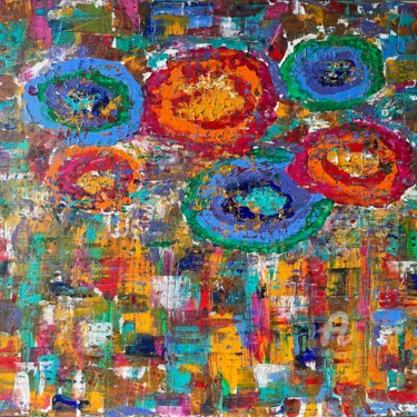 Painting titled "Bloom" by Hilary Done, Original Artwork, Acrylic