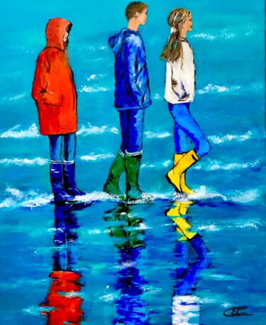 Peinture intitulée "Les bottes" par Frédérique Bernier, Œuvre d'art originale, Acrylique Monté sur Châssis en bois