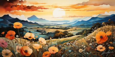 L'abbraccio Del Tramonto Arte digitale intitolato "L'abbraccio Del Tra…" da Andrea La Martina (NEXA ART), Opera d'arte originale, Collage digitale Mo…