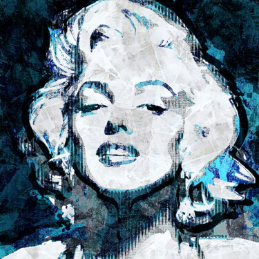 绘画 标题为“Marylin blue Dream” 由Xaro, 原创艺术品, 数字油画 安装在铝上