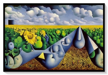 数字艺术 标题为“Les tournesols” 由Eric Isambourg, 原创艺术品, 数字油画