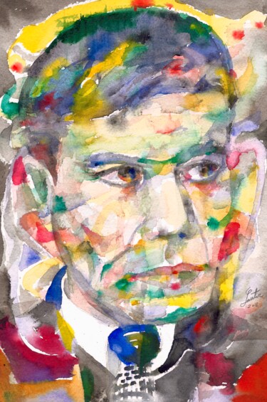 Painting titled "BORIS PASTERNAK" by Lautir, Original Artwork, Watercolor