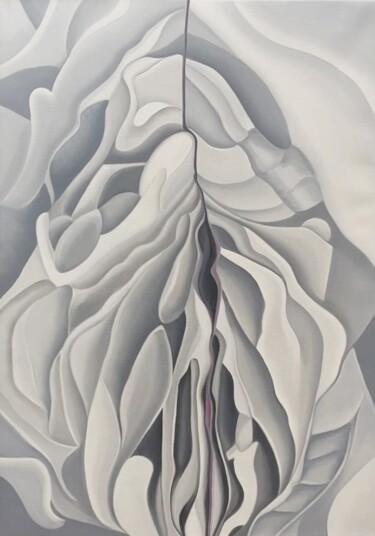 Painting titled "Abstraction 3" by Jchadima, Original Artwork, Oil Mounted on Wood Stretcher frame