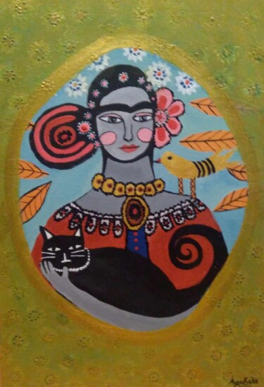 "Frida Kahlo" başlıklı Tablo Ayşe Keleş tarafından, Orijinal sanat, Akrilik