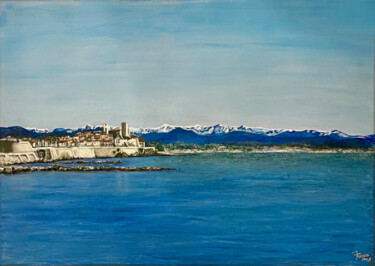 Peinture intitulée "Antibes" par Jacqueline Ropars (Mondoloni), Œuvre d'art originale, Acrylique Monté sur artwork_cat.