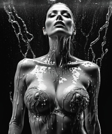 Digital Arts titled "Une douche de plais…" by Tsuiho, Original Artwork, AI generated image