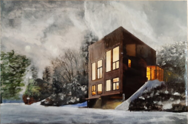 House in Molde Norway Painting titled "House in Molde Norw…" by Ana Del Castillo Ibarrola, Original Artwork, Acrylic