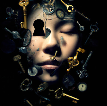Digitale Kunst mit dem Titel "Fractured Timelines" von Gerard Yadav, Original-Kunstwerk, KI-generiertes Bild