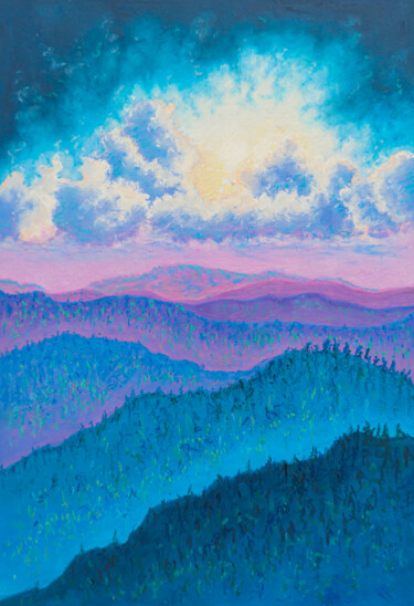 Mountain Horizon 绘画 标题为“Mountain Horizon” 由Katherine Pieniazek, 原创艺术品, 粉彩