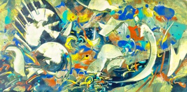 Painting titled "DAWNS AND FURIES" by Delphine Bernard, Original Artwork, Acrylic Mounted on Cardboard