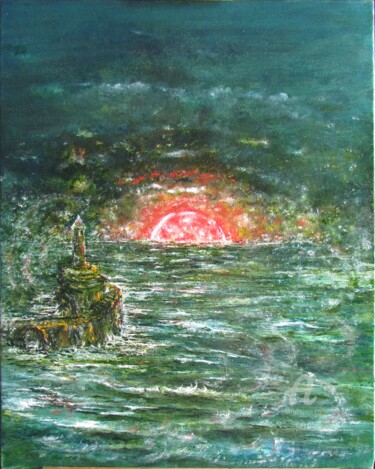 30, Sunset by the sea, series “by the Sea”, canvas, oil, Painting titled "30, Sunset by the s…" by Volodymyr Chukhas, Original Artwork, Oil